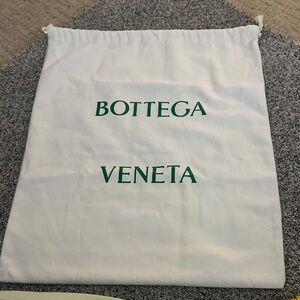 Authentic Bottega Veneta White Bag with Green Logo